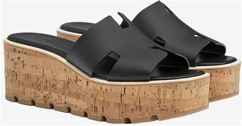 eze sandals hermes|HERMES Calfskin Cork Eze 30 Sandals 37 Black .